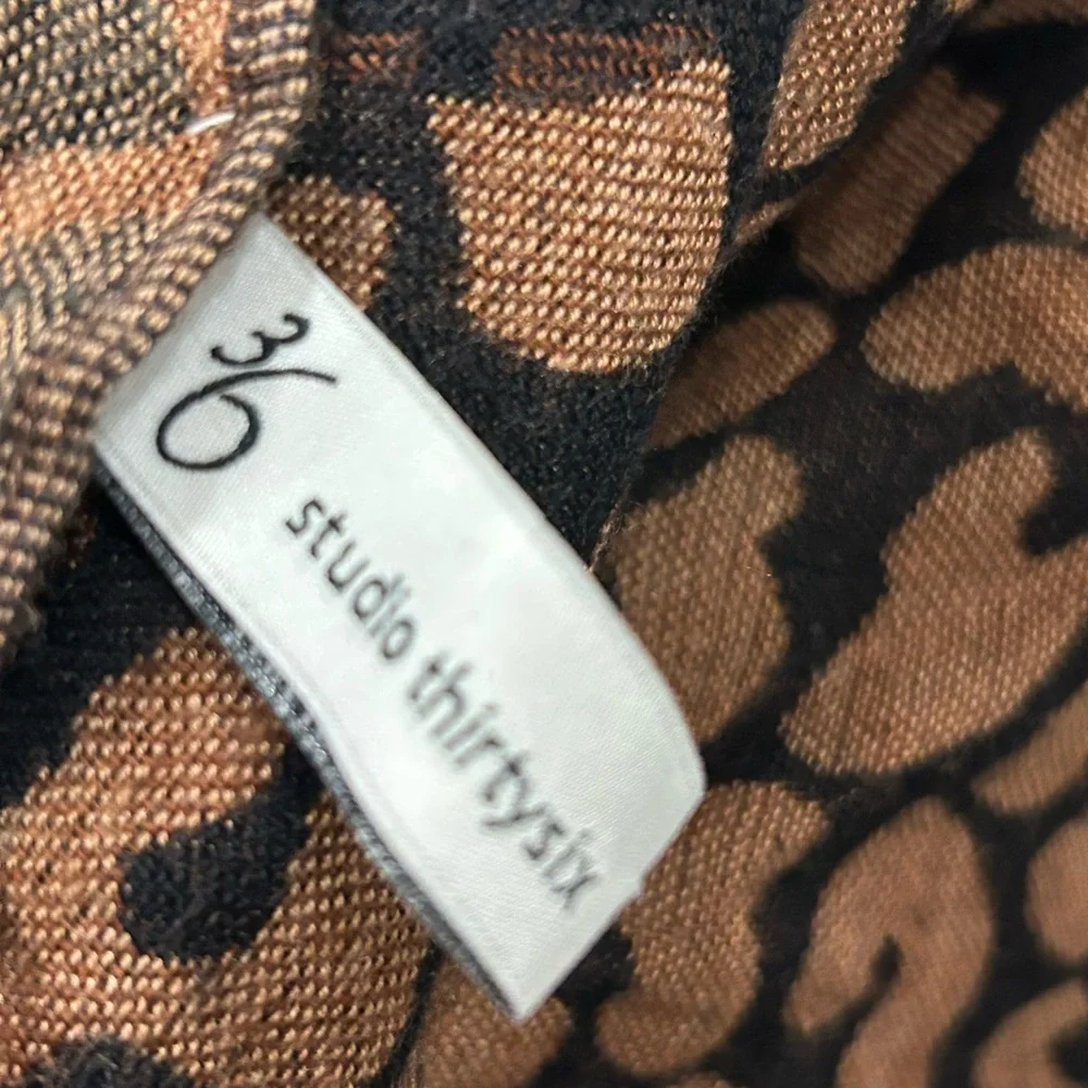 Brown Fringe Scarf Animal Prints Reversible Cheetah Tiger Zebra Patterns 21”x60”